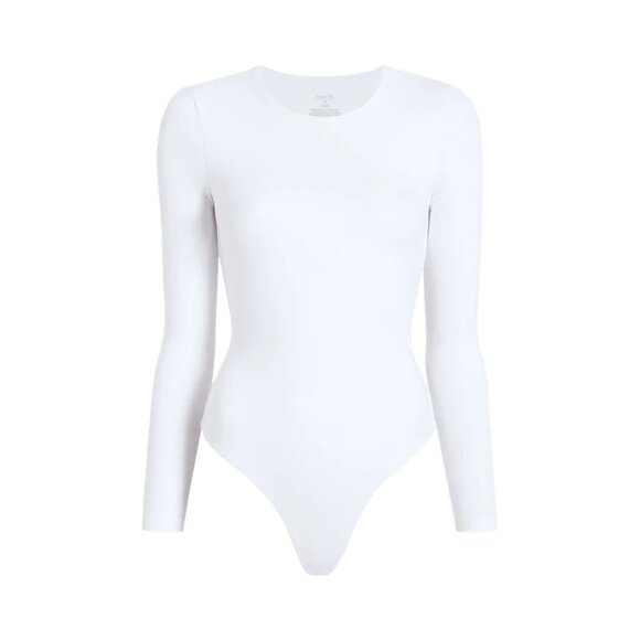 NWT Nuuds Long Sleeve Crewneck Bodysuit White XXL - Picture 1 of 7